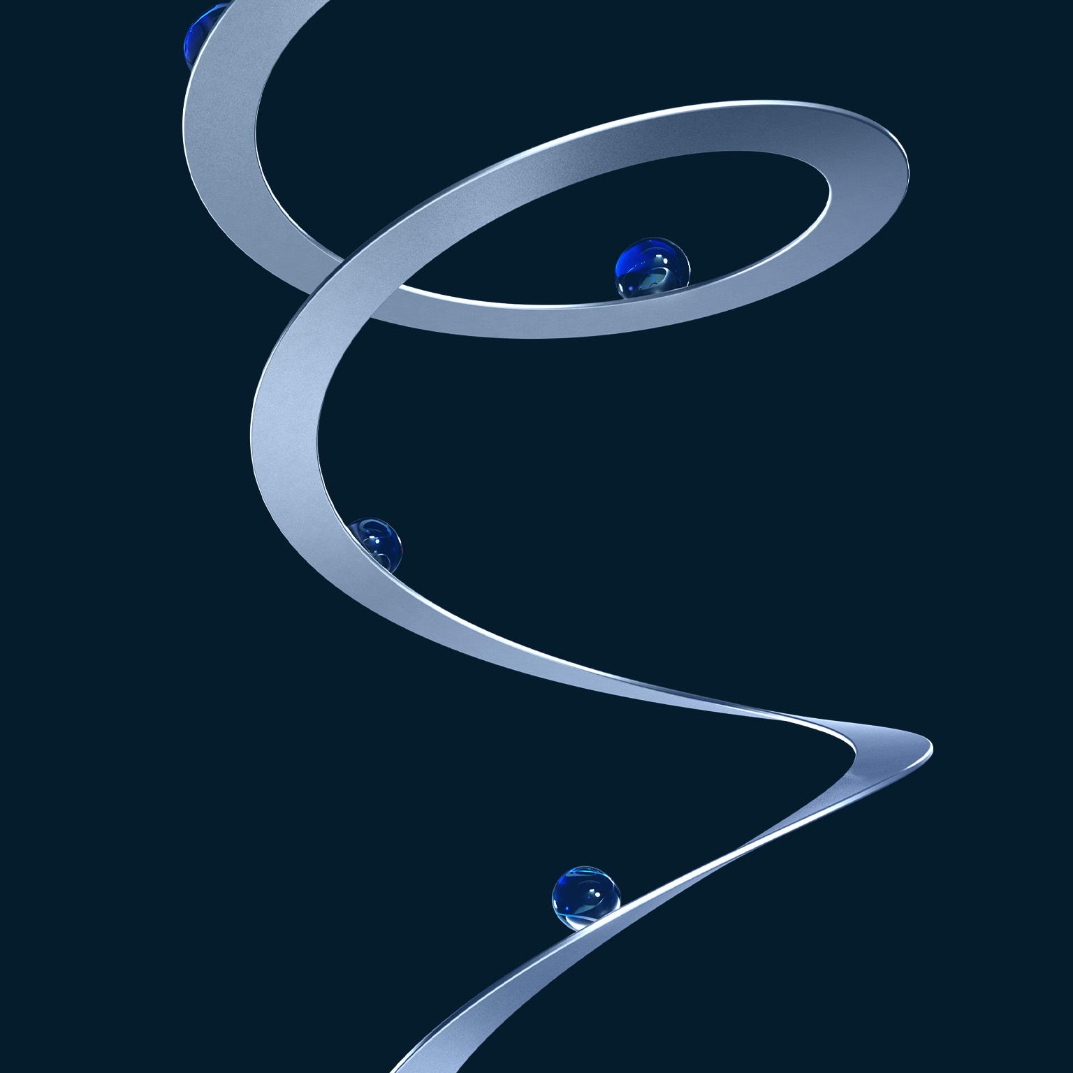 marbles traveling up spiral illustration