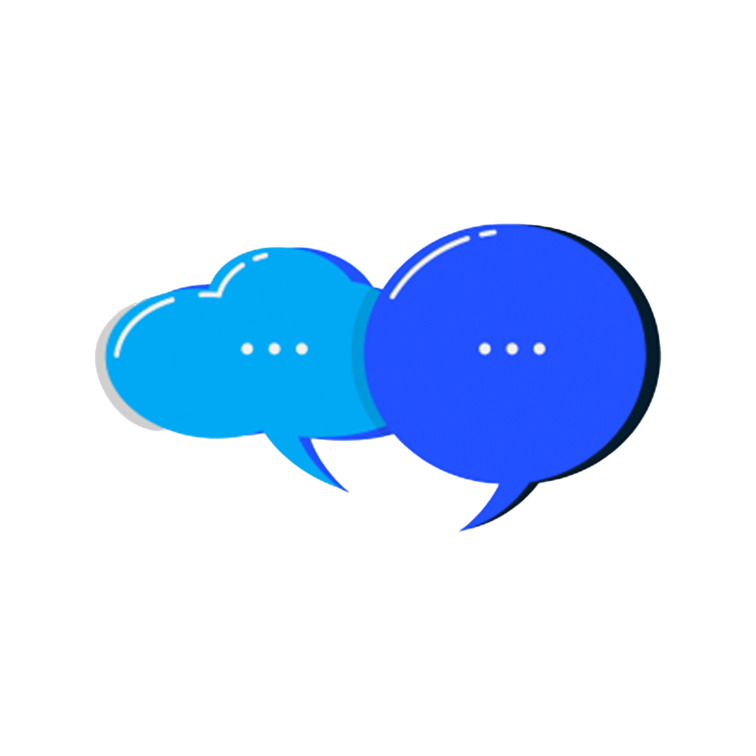 An illustration of two speech bubbles overlap, representing peer learning through small group discussions.